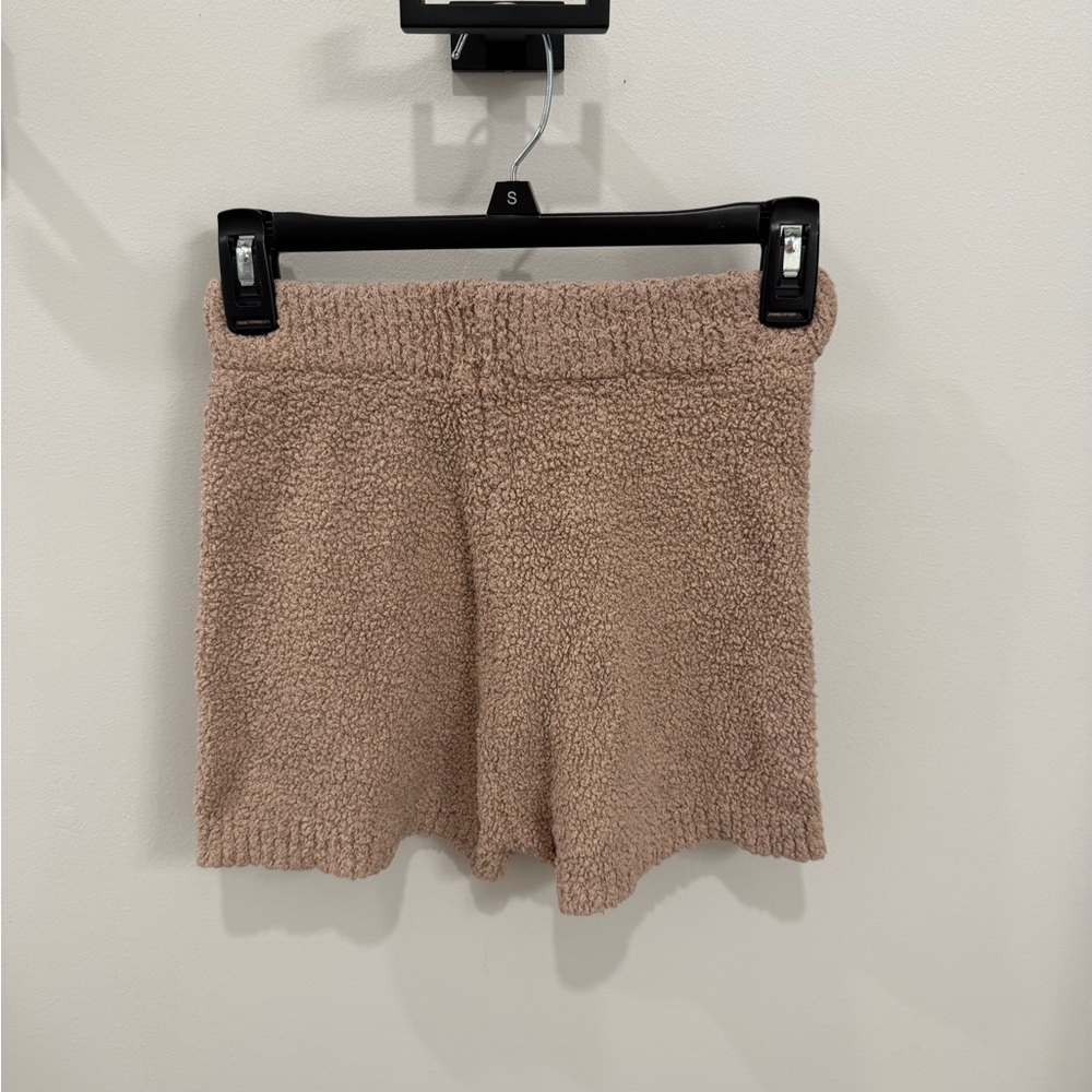 Tan High Waist Knit Shorts